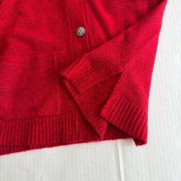 Talbots NWT Jewel Button Cardigan V Neck Red Pockets Size S - Picture 7 of 11